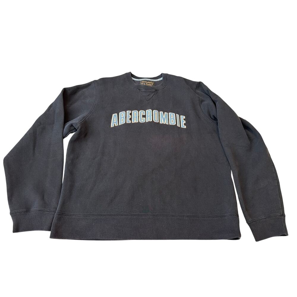 Vintage Abercrombie and Fitch Sweatshirt Mens Large Blue Pullover Crew Neck Y2K